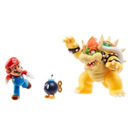 Jakks Pacific Figura Super Mario Bros Mario Vs Bowser One Size Multicolour