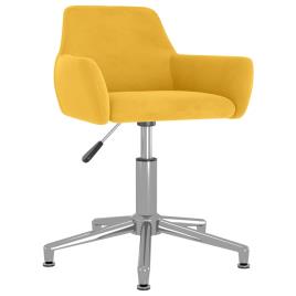 vidaXL Cadeira de escritório giratória veludo amarelo