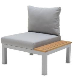 Chillvert Sofá De Jardim Ao Ar Livre Fsc Em Eucalipto E Alumínio Bergamo 78.20x76.6x730cm One Size Grey