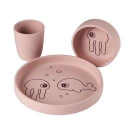 Conjunto de refeição em silicone, sea friends