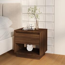 vidaXL Mesa de cabeceira 45x34x44 cm aglomerado cor carvalho castanho