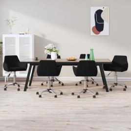 vidaXL Cadeiras de jantar giratórias 6 pcs veludo preto