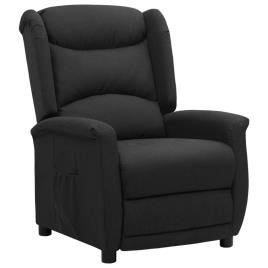 vidaXL Poltrona reclinável tecido preto