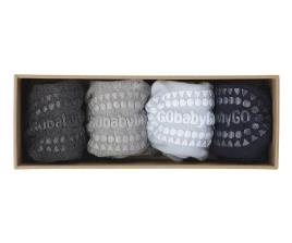 Box 4 meias Sola Antiderrapante Bambú Sky Blue