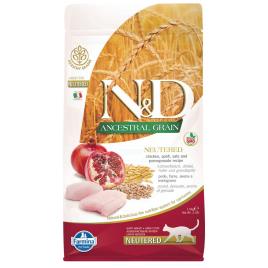 Farmina N&D Ancestral Grain Adult Neutered frango e romã para gatos - 5 kg