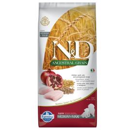 Farmina N&D Ancestral Grain Puppy Medium & Maxi com frango e romã para cães - 2 x 12 kg - Pack Económico