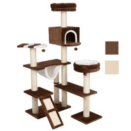 Arranhador casinha de chocolate com rampa para gatos - Bege