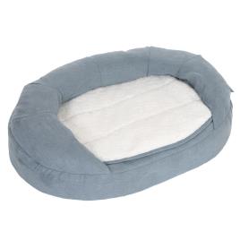Cama ortopédica oval Memory para cães - Média em cinza C 100 x L 65 x A 22 cm