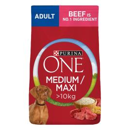 Purina One Medium/Maxi Adult de vaca e arroz - 7 kg