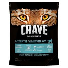 Crave Adult com salmão e peixe branco ração para gatos - Pack económico: 6 x 750 g