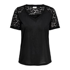 Jacqueline De Yong T-shirt de decote em V, renda