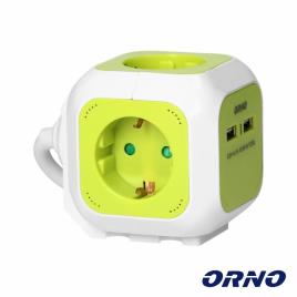 Tomada Elétrica com 4 Saídas e 2 Usb-A 1.4M - Orno