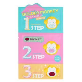 Kit 3 Passos para Lábios Glamour Lip Golden Monkey da Holika Holika