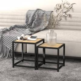 Mesas de Centro 2 pcs Mdf Cor Carvalho Sonoma