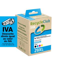 RECYCLECLUB Tinteiro Remanufaturado Compatível com Epson 29XL, Pack 4, Preto, Amarelo, Azul e Magenta, K10518RC