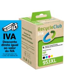 RECYCLECLUB Tinteiro Remanufaturado Compatível com HP 953XL, Pack 4, Preto, Amarelo, Azul e Magenta, K10452RC