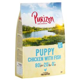 Purizon Puppy Frango e peixe, sem cereais - Pack económico: 2 x 12 kg