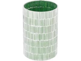 Vaso LOLAHOME Cilíndrico Verde (20x13x13 cm - Vidro)