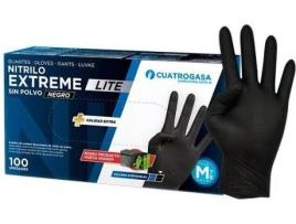 Luvas de Nitrilo CUATROGASA Extreme Lite (Preto - Tam: M)