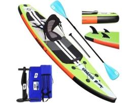 Conjunto de Paddle Surf DURAERO com Acessórios (Verde - 330x76x15 cm)