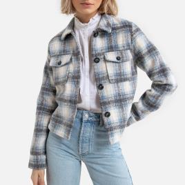 Casaco modelo camisa aos quadrados
