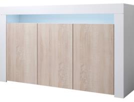 Aparador MÓVEIS BONITOS Aker (Castanho e Branco - 155x37x91,5 cm)