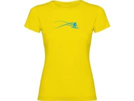 T-shirt para Mulher KRUSKIS Surf Estella Amarelo para Outdoor (S)