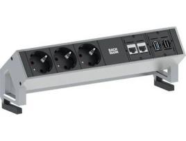 Extensão elétrica BACHMANN 3x Schuko 2x CAT6 1x HDMI, 1x USB3.0 Preto