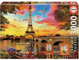 Puzzle 2D EDUCA Pôr do Sol em Paris (Idade Mínima: 12 - 3000 Peças)