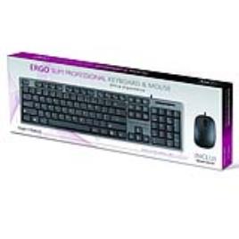 KIT  Slim Profissional - TG8117ERGO. Teclado com 104 teclas de membrana. Rato com 1000dpi. Interface USB
