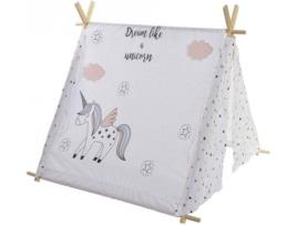 Tenda para Crianças ITEM  MB-147881 Unicórnio (Algodão e Madeira - 110 x 110 x 106 cm)