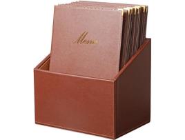 Conjunto Caixa + 20 Capas de Menu A4  Classic Castanho