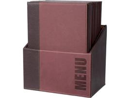 Conjunto Caixa + 20 Capas de Menu A4 SECURIT Trendy Bordô (Pele Sintética - 35 x 28 x 20 cm)