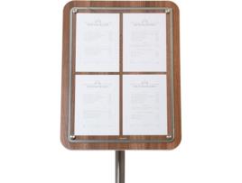Display Informativo SECURIT Glass Star 4xA4 (A2) Nogueira