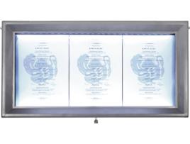 Expositor de Menu SECURIT LED 3 x A4 Cinza