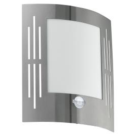 Aplique EGLO EXTERIOR CITY 60W COM SENSOR DE MOVIMENTO AÇO