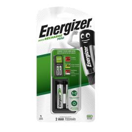 Energizer Minicarregador que inclui 2 pilhas AAA, 2 terminais de carregamento AA/AAA individuais, carregamento noturno, NiMH