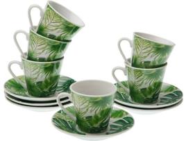 Conjunto 6 Chávenas de Café c/ Pires VERSA Tropical (Porcelana)