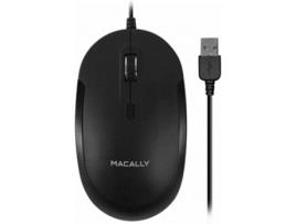 Rato MACALLY DynaMouse (Cabo USB - Casual - 1600 dpi - Preto)