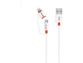 Cabo SKROSS adaptador 2 em 1 (USB - Micro-USB+Lightning - 1m - Branco)