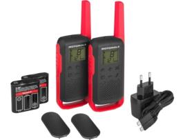 Walkie-Talkie MOTOROLA T62 (16 Canais - Até 8 Km - Até 18h - Vermelho)