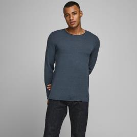 Jack & Jones Camisola de gola redonda com mistura de linho e algodão
