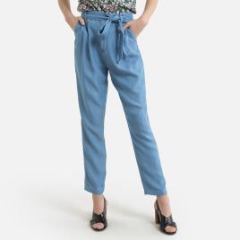 Vero Moda Calças largas, cintura subida, para atar, comp. 30 