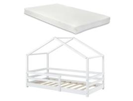 Estrutura de Cama Infantil EN.CASA Colchão Madeira Branco (90 x 200 cm)