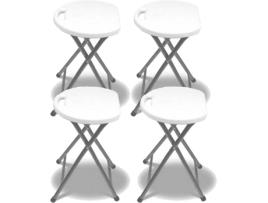 Conjunto de 4 Bancos GH91 GARDEN HOUSE GARAGE 91 Dobráveis (Branco - Resina - 31x45 cm)