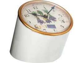 Relógio de Mesa LOLAHOME Mesa Branco (17x16x16 cm - Metal)