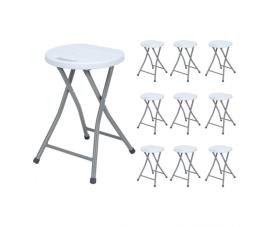 Conjunto de 10 Bancos GH91 GARDEN HOUSE GARAGE 91 Dobráveis (Branco - Resina - 31x45 cm)