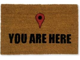 Tapete de Entrada KOKO DOORMATS You Are Here (Castanho - 60 x 40 x 1.50 cm - Fibra de Coco e Base de PVC)