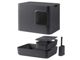Hoopo Caixa de Areia para Gatos Dome Cinzento