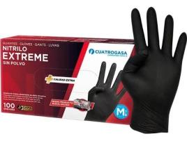 Luvas de Nitrilo CUATROGASA Extreme (Preto - Tam: XL)